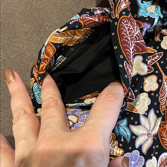 Ann Taylor Batik Floral Paper Bag Maxi Skirt Size M - Picture 7 of 10